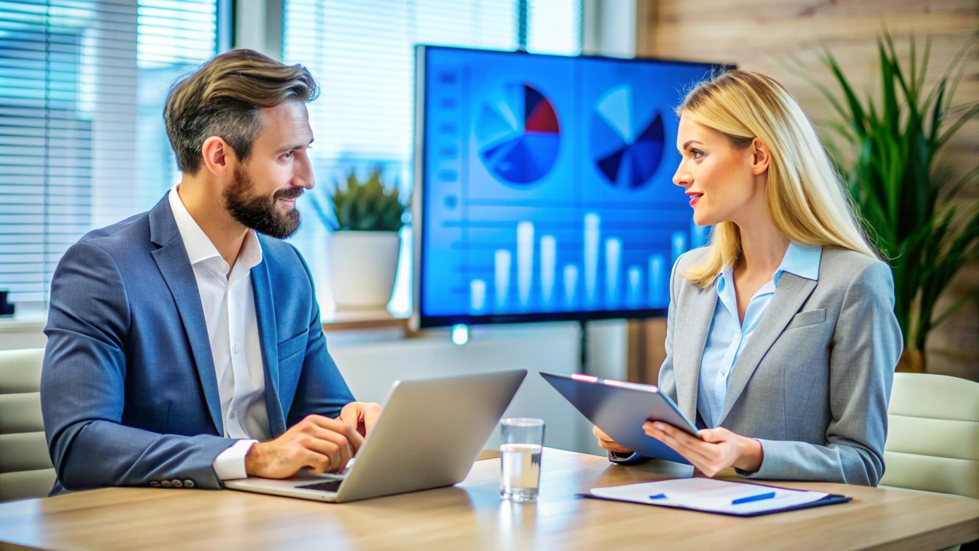 Real estate professionals discussing property